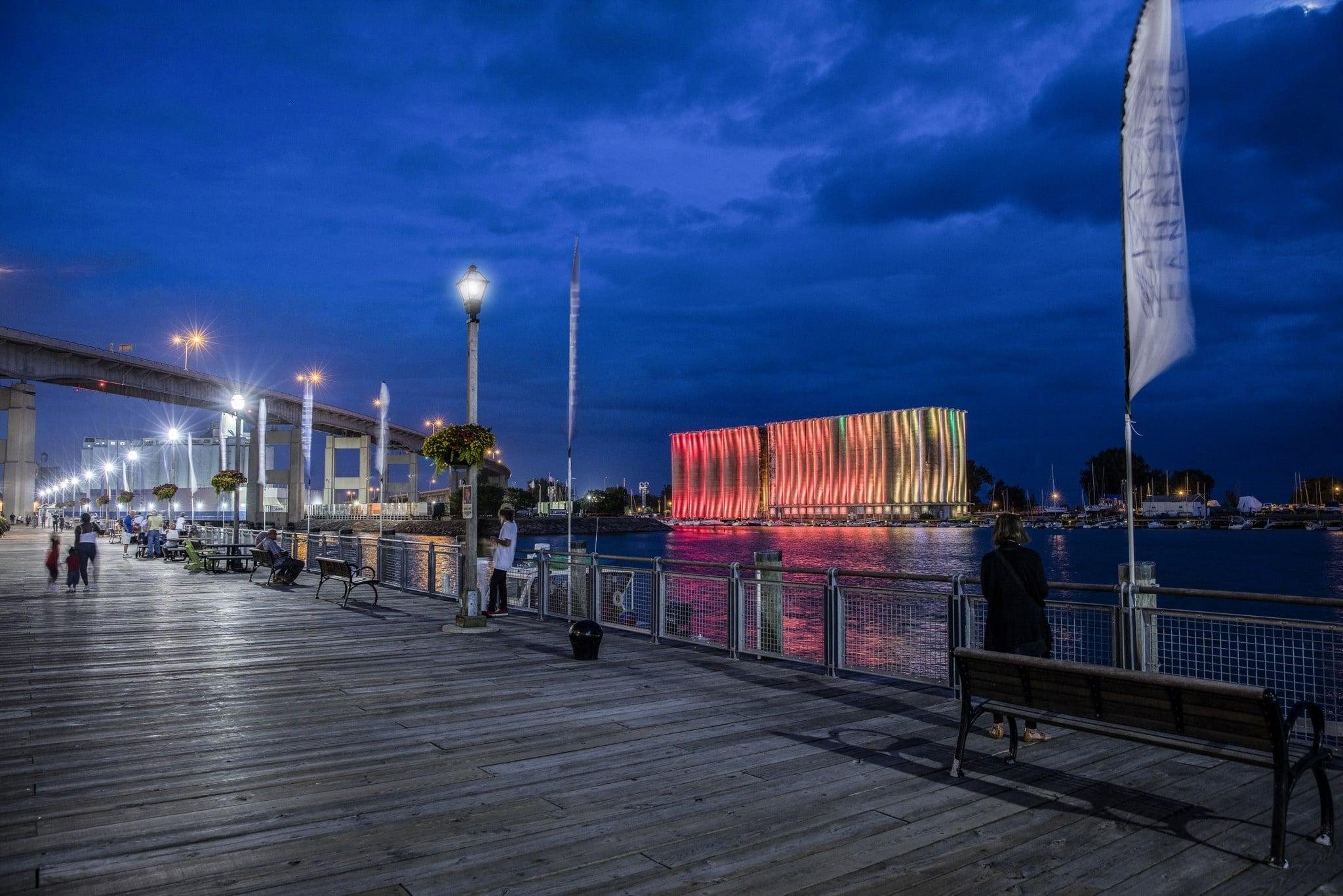 Buffalo Canalside at night